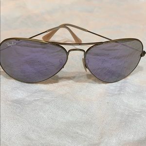 Ray ban Sunglasses purple mirror aviators *worn*